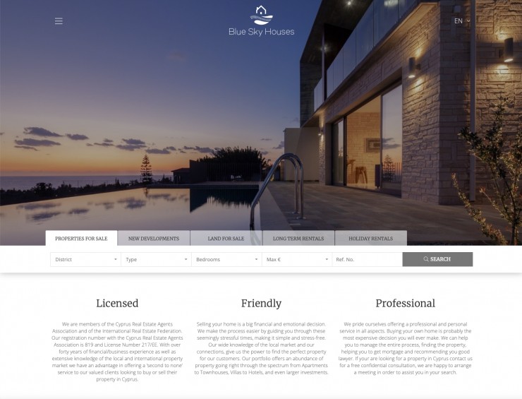  Web Design - www.bluesky-houses.com